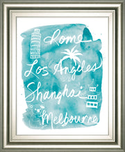 Sightseeing Il By Lottie Fontaine - Framed Print Wall Art - Light Blue