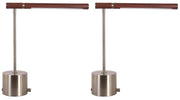 Walnut Horizon - 17 X 15 - Usb-C Charging, Metal Accent Lamp (Set of 2) - Antique Brass
