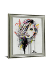 Chromatic Muse - 28" x 34" Framed Wall Art - Gray