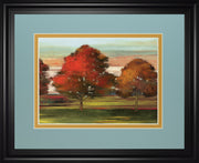 Tress In Motion By Alison Pearce - Framed Print Wall Art - Light Blue