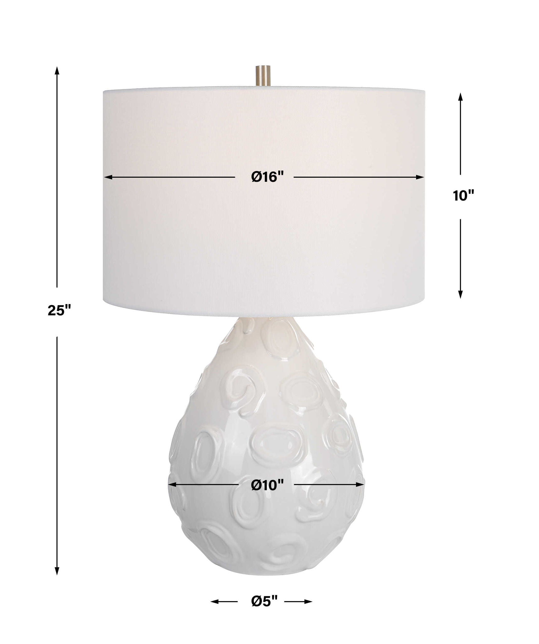 Loop - White Glaze Table Lamp
