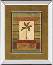 Cclassic Palm Il By Rebecca Burton - Mirror Framed Print Wall Art - Light Brown