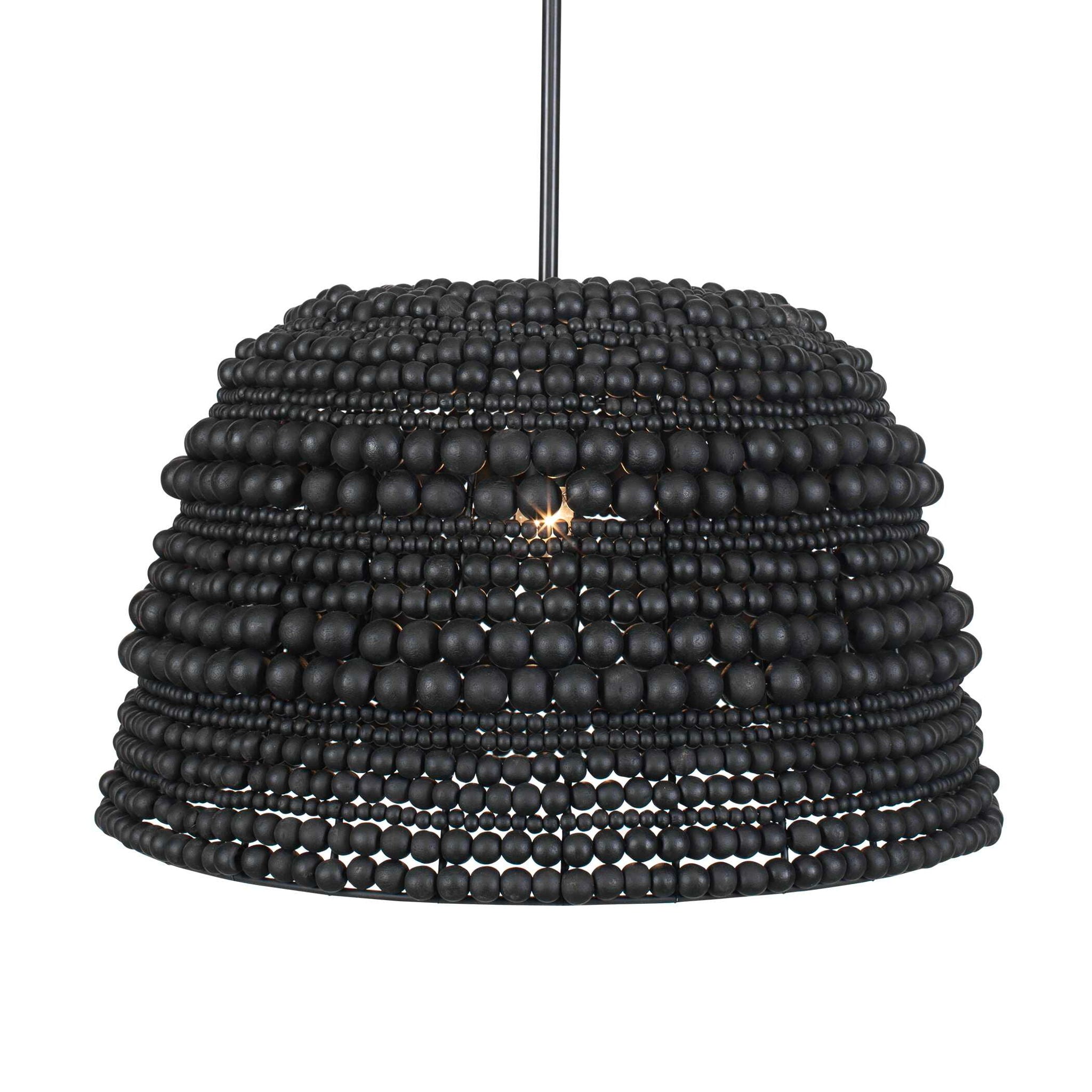 Persephone - Bead 1 Light Pendant - Black