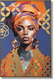 Radiant Aura Elegance - 33" x 48" Framed Wall Art - Orange