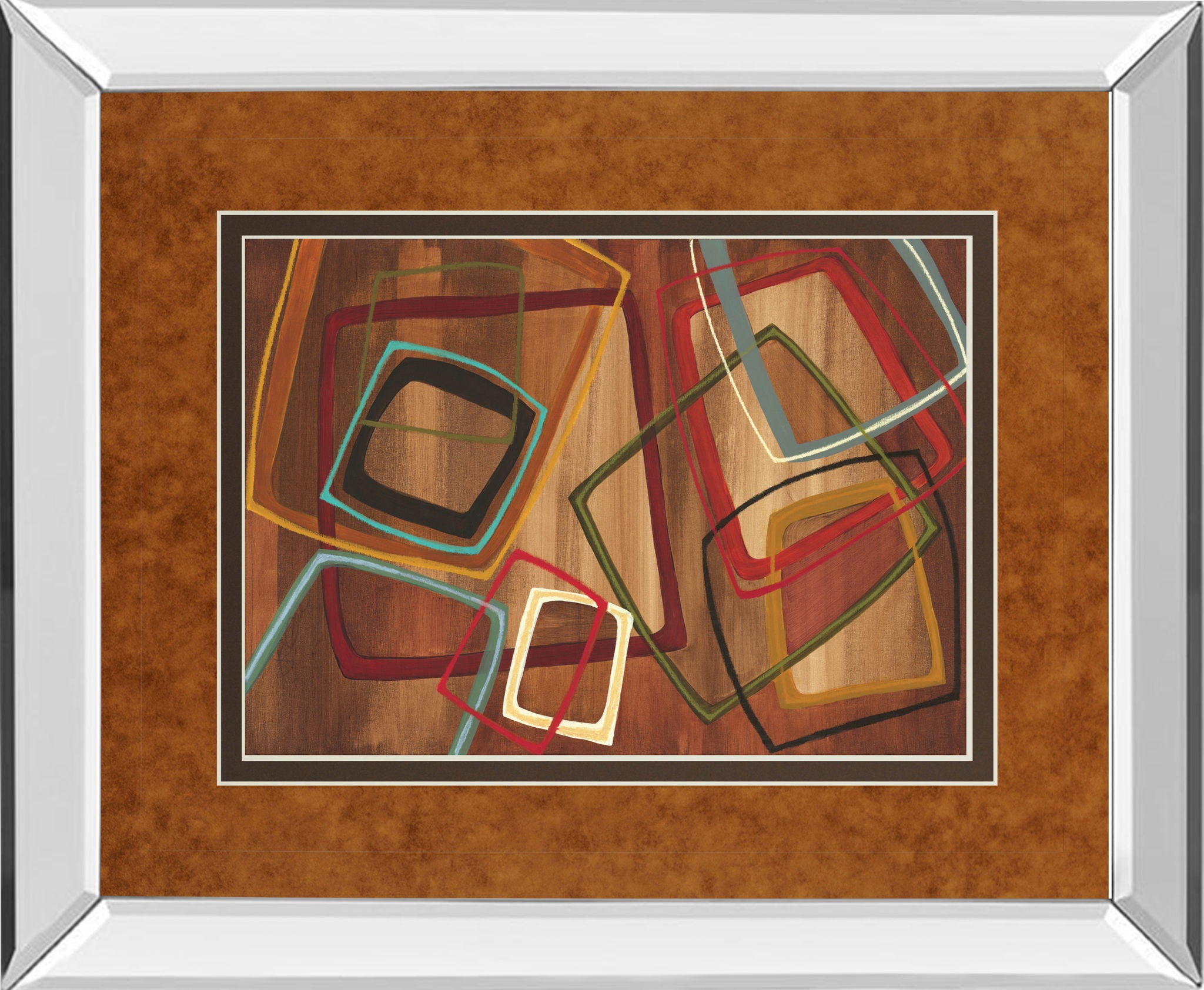 Twenty Tuesday I By Jeni Lee - Mirror Framed Print Wall Art - Light Brown