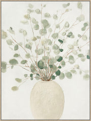 Soft Grove II Hand-Embellished Canvas In Frame - Ivory / Sage