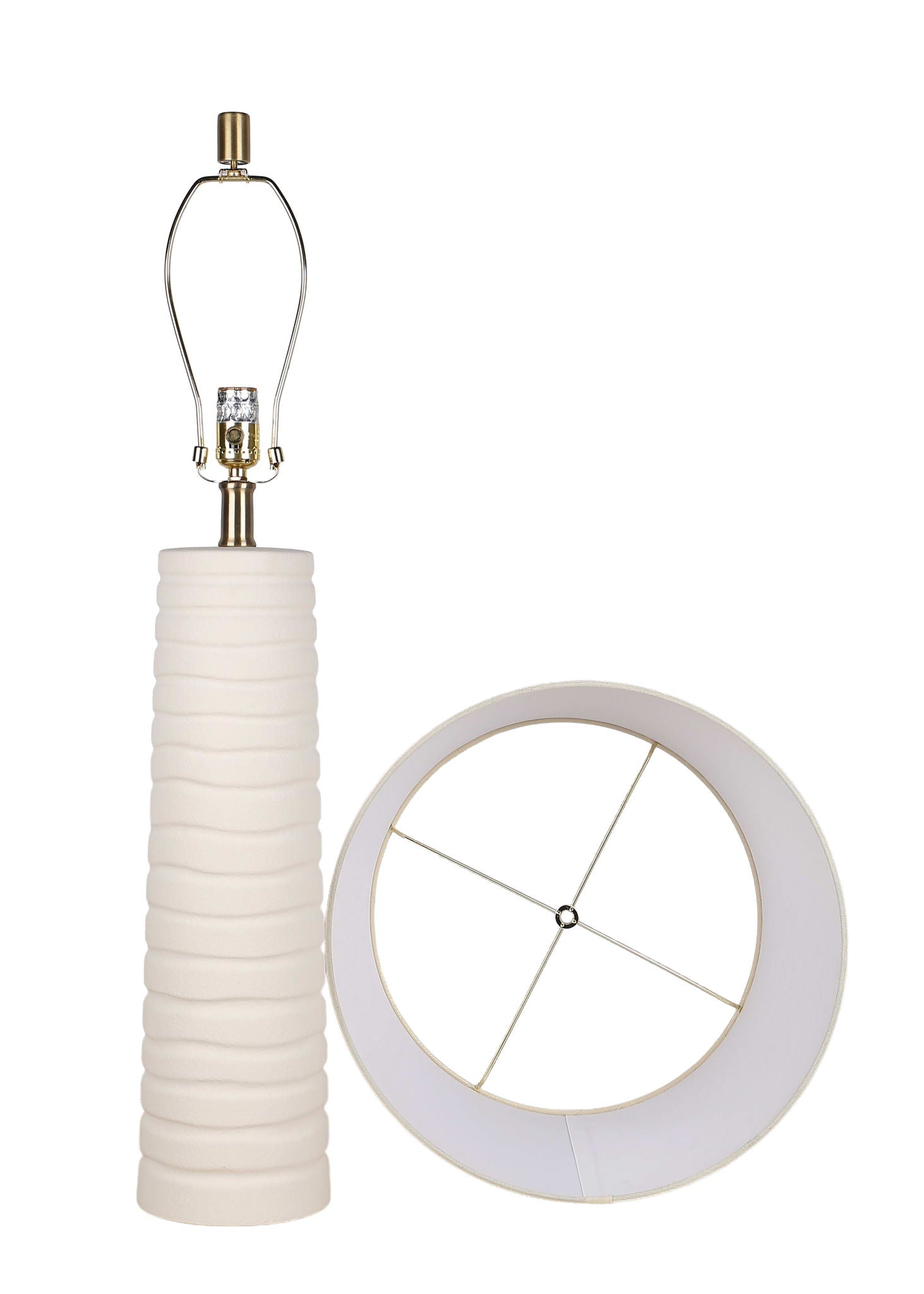 "Calming Flow" Ceramic Table Lamp (Set of 2) - Textured White