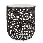 Sabena - Marble Outdoor Side Table - Black / White