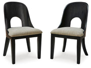 Rowanbeck - Dining Upholstered Side Chair (Set of 2) - Gray / Black