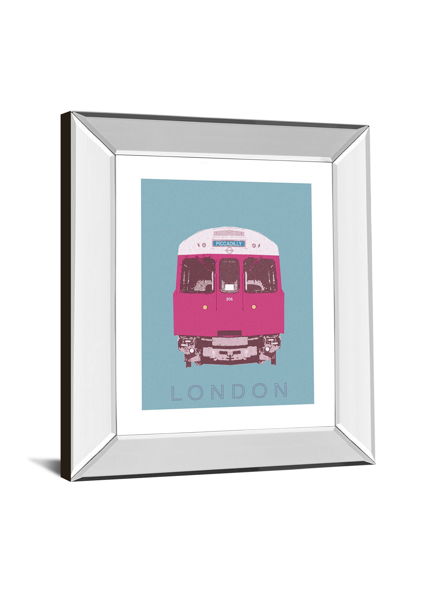 London Transport 3 By Ben James - Mirror Framed Print Wall Art - Purple