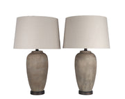 Earthen Elegance Ceramic & Metal Table Lamp (Set of 2) - Earthen / Oil Bronze