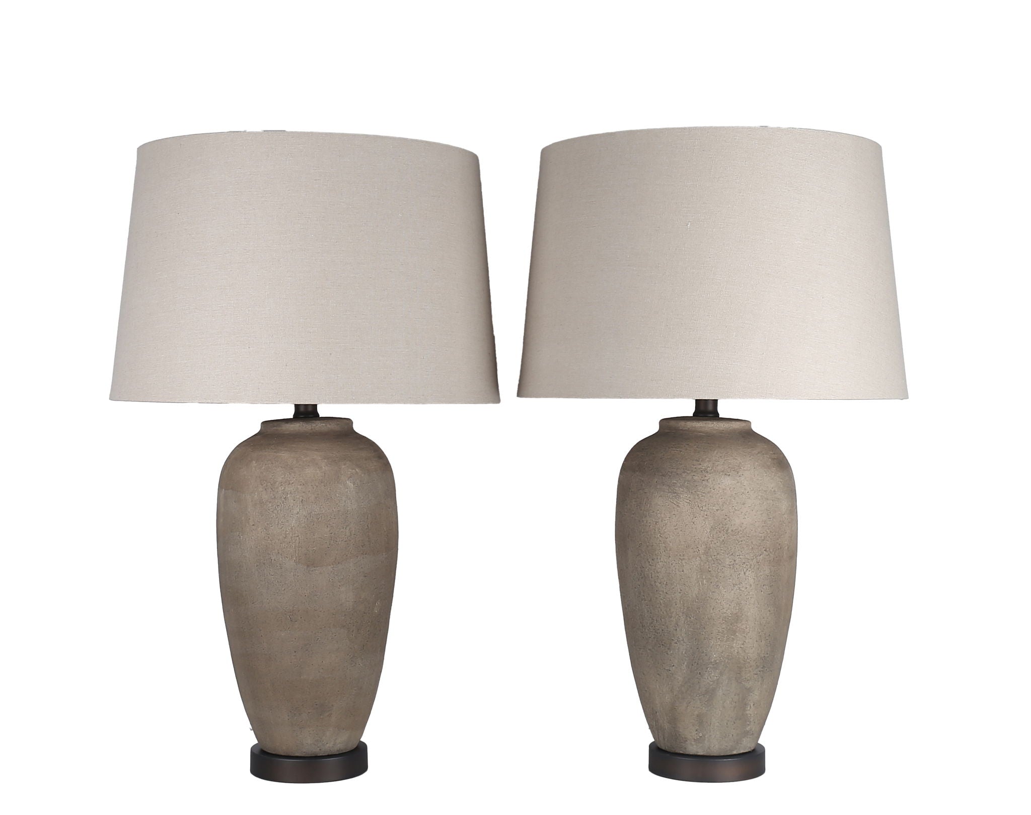 Earthen Elegance Ceramic & Metal Table Lamp (Set of 2) - Earthen / Oil Bronze