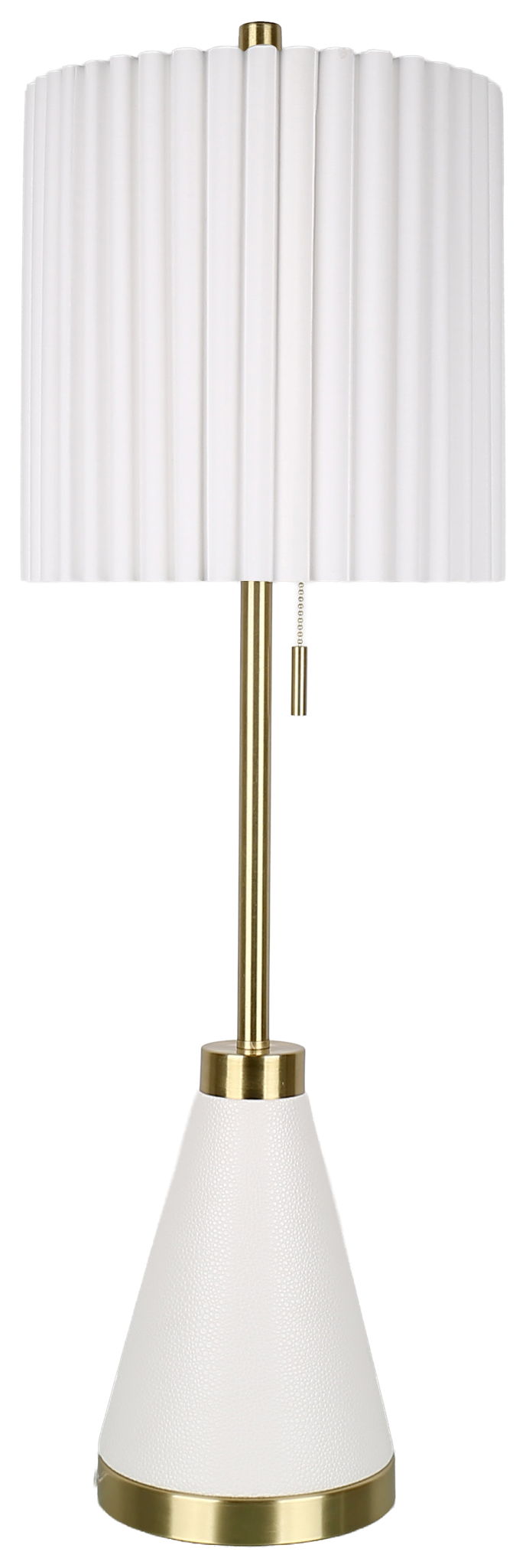 Gilded Cadence - 32 X 11 - Metal Buffet Lamp (Set of 2) - Textured White Pu Leather, Soft Gold