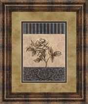 Rose Refined Il By Carol Robinson - Framed Print Wall Art - Light Brown