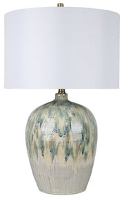 Shoreline Reverie - 28 X 18 - Ceramic Table Lamp - Sea Glass Glaze