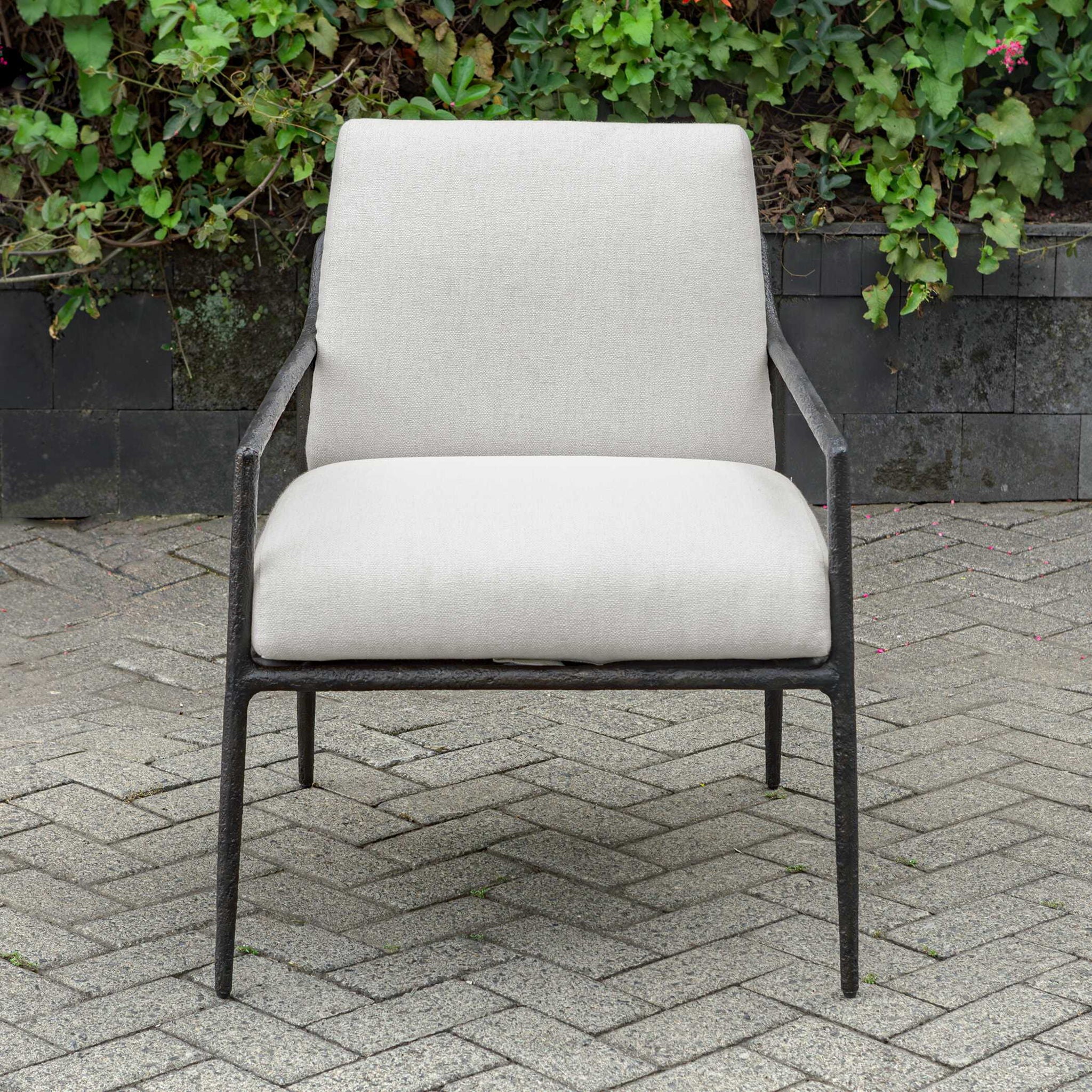 Thayer - Outdoor Upholstered Lounge Chair - Bronze / White
