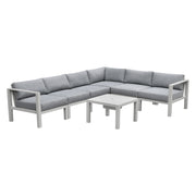 Nash - 6 Piece Outdoor Seating Sectinal And Table - Buff