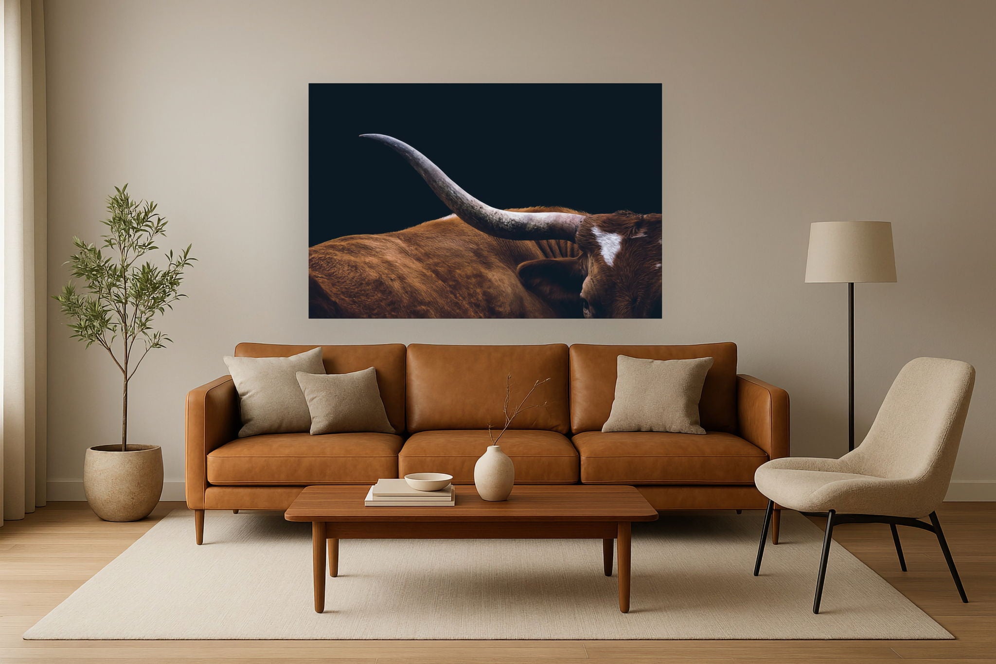 Tempered Glass - Texas Longhorn - Dark Brown