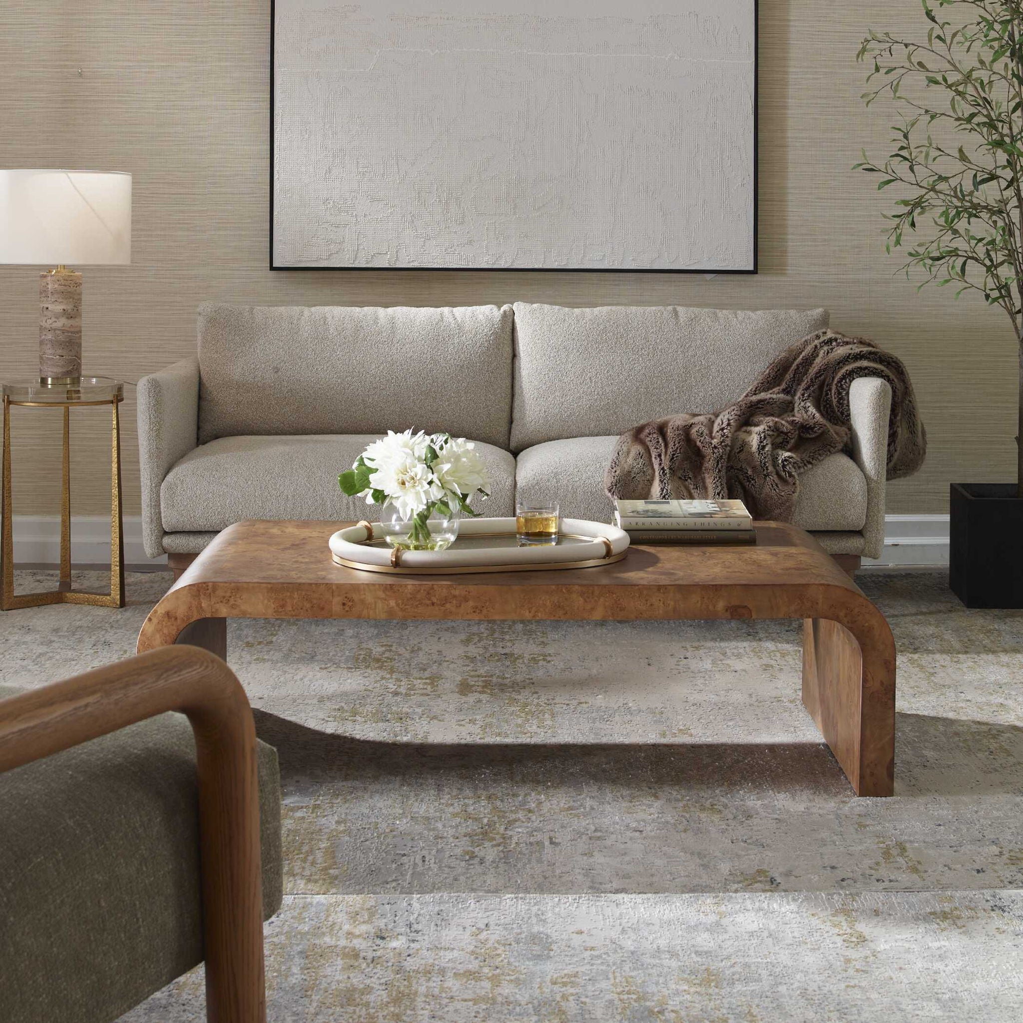 Carraway - Burl Wood Coffee Table - Woodtone