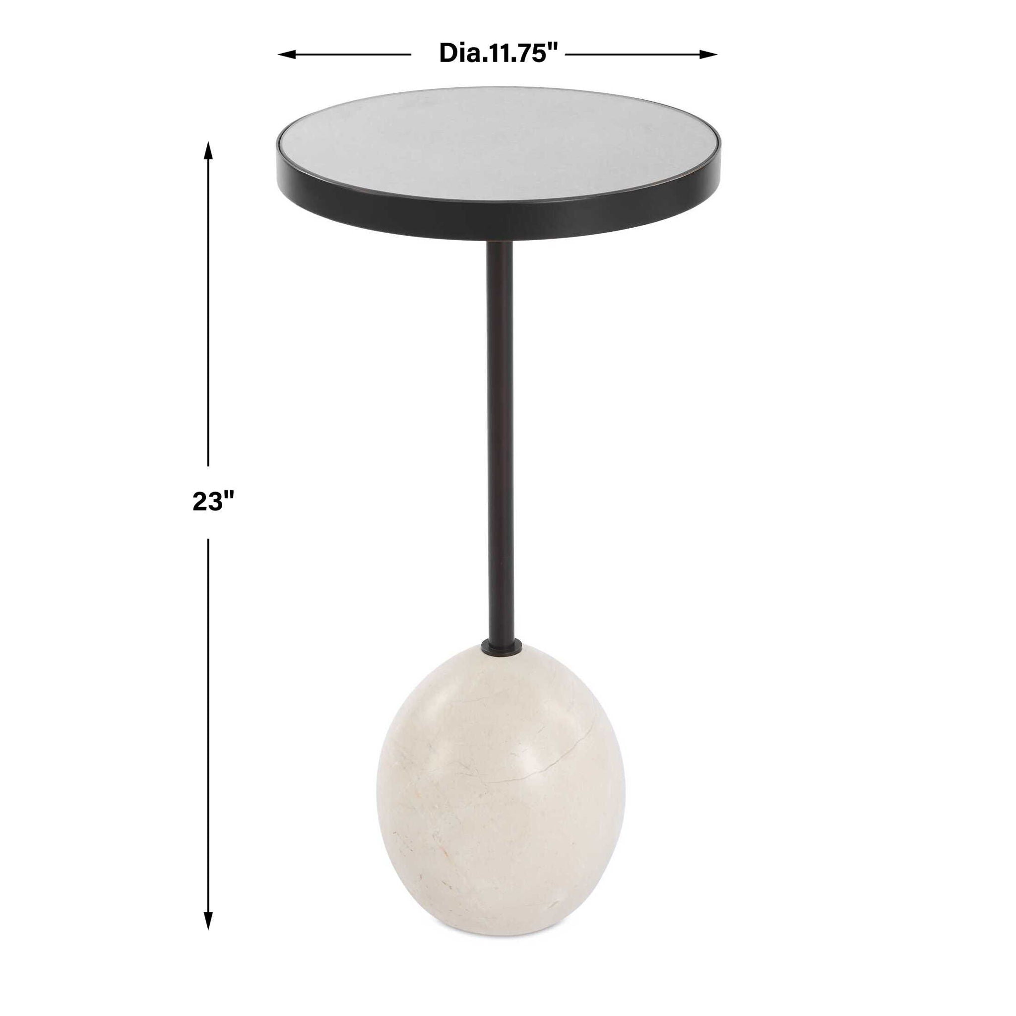 Odesa - Marble Accent Table - Black / White