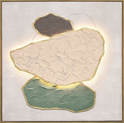 Earthen Forms II Hand-Painted LED Canvas In Frame - Beige / Blush