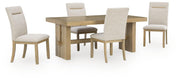 Lasinger - 5 Pc. - Dining Table And 4 Upholstered Side Chairs - Light Brown