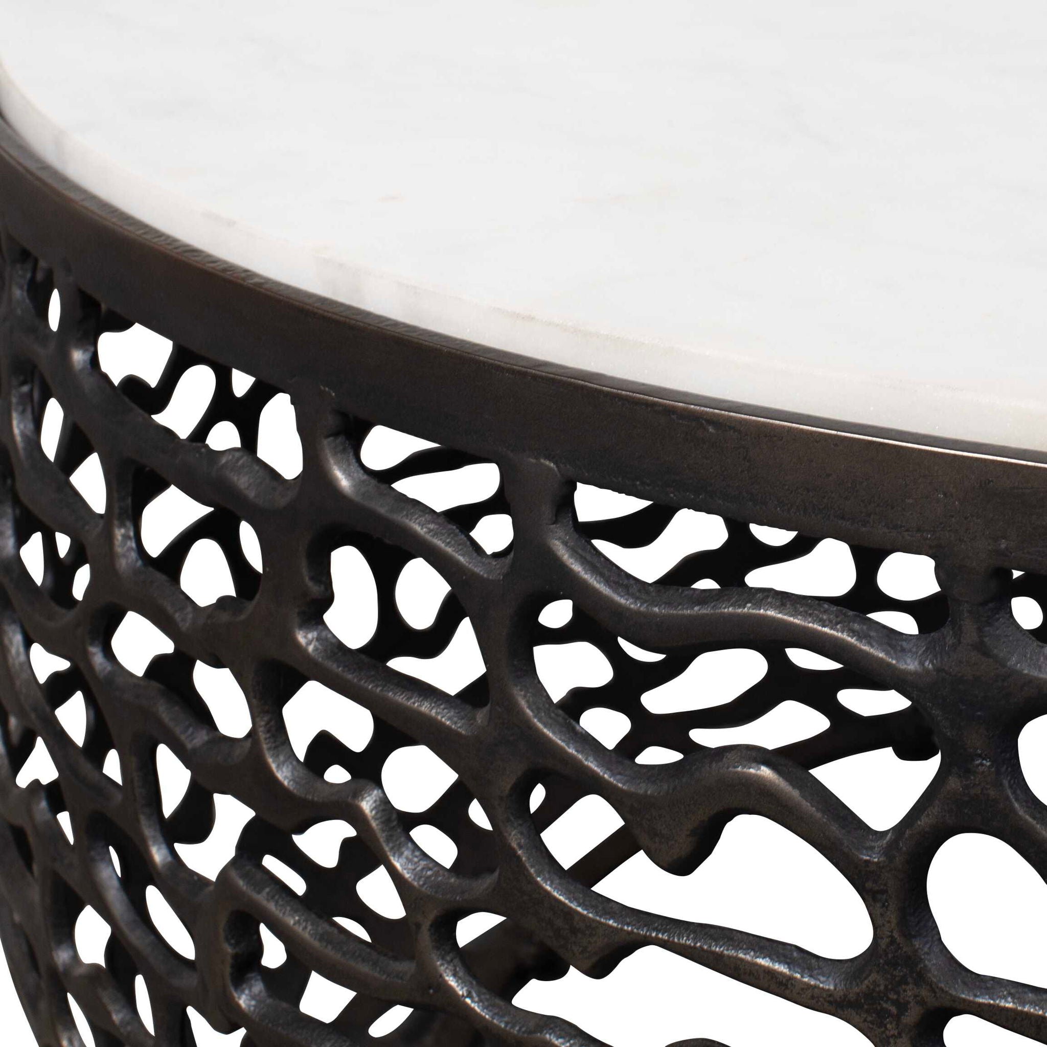Sabena - Marble Outdoor Coffee Table - Black / White