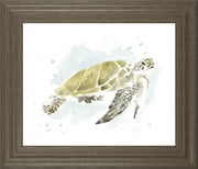 22x26 Watercolor Sea Turtle Study I By June Erica Vess - Beige