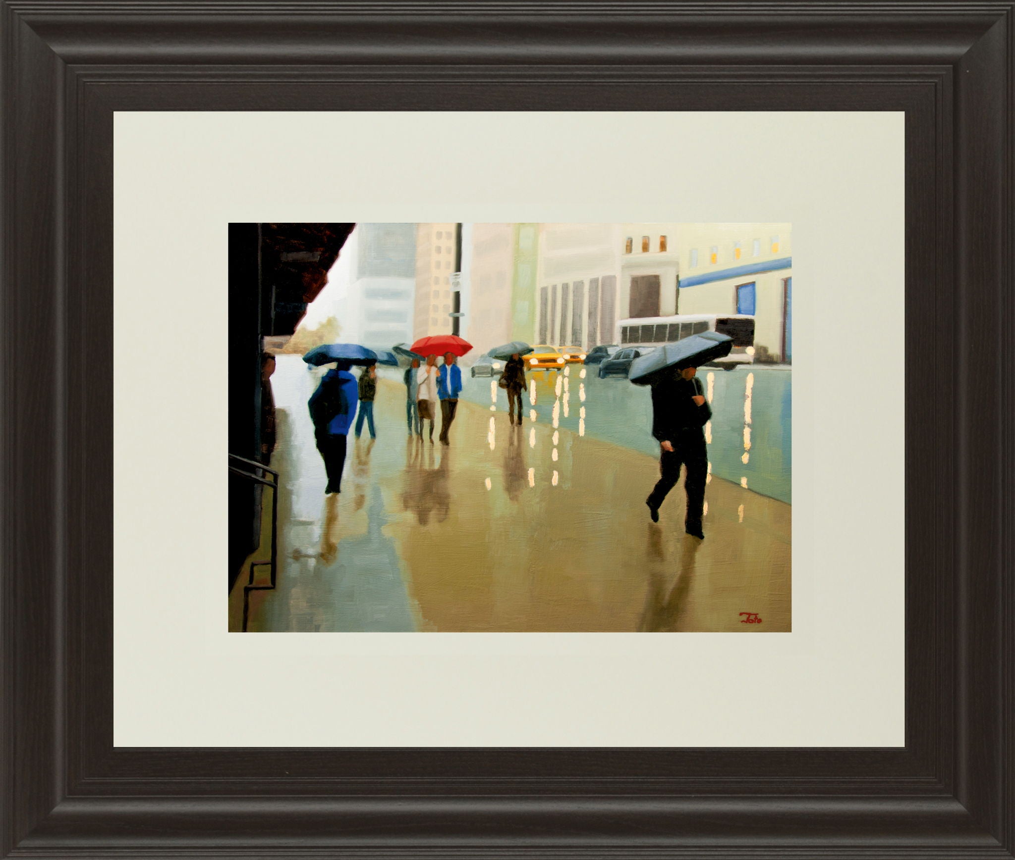 New York State Of Mind By Tate Hamilton - Framed Print Wall Art - Beige
