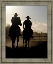Dust Trail Sundown - 28" x 34" Framed Wall Art - Beige