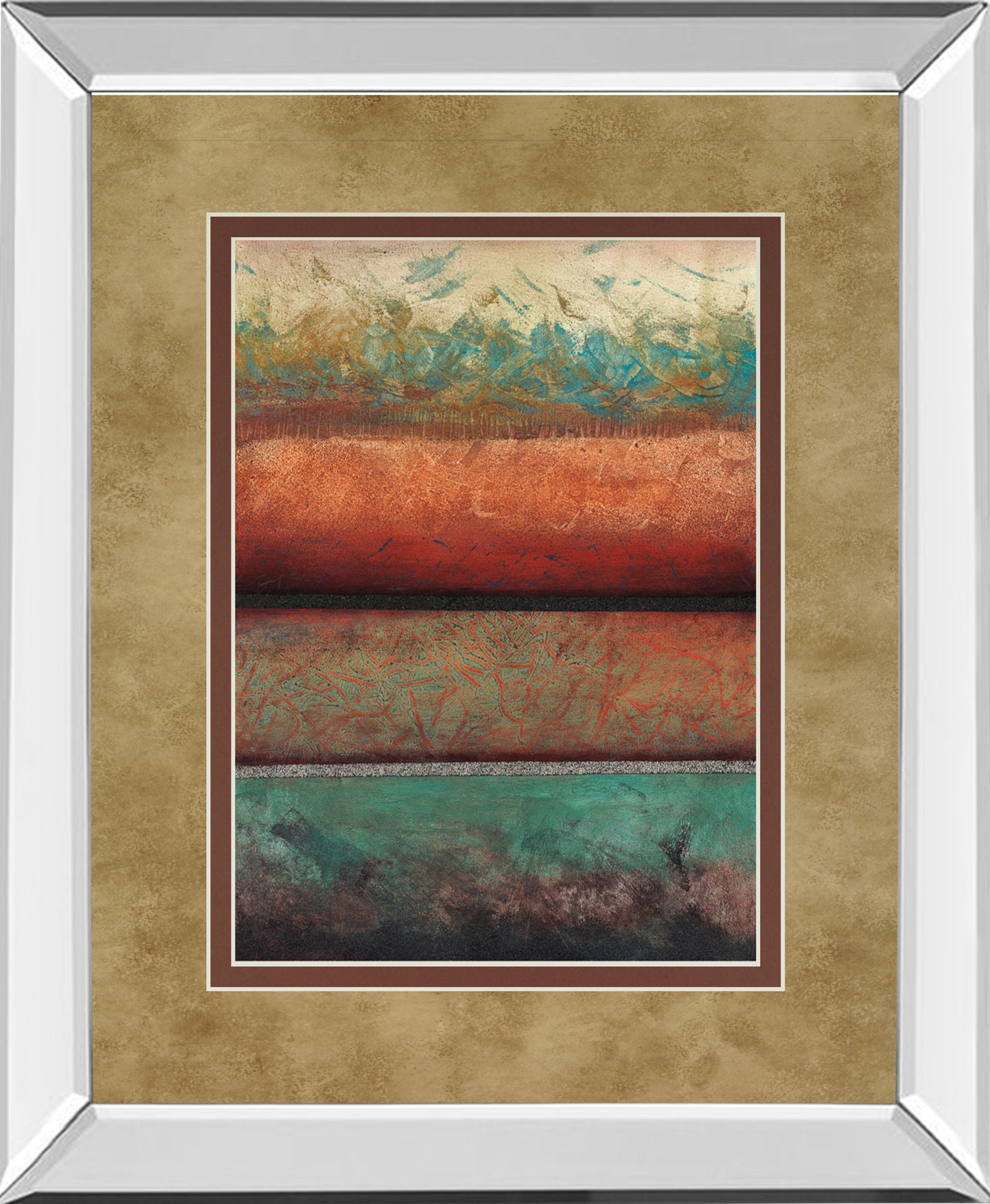 Excitement By Laurie Fields - Mirror Framed Print Wall Art - Light Brown