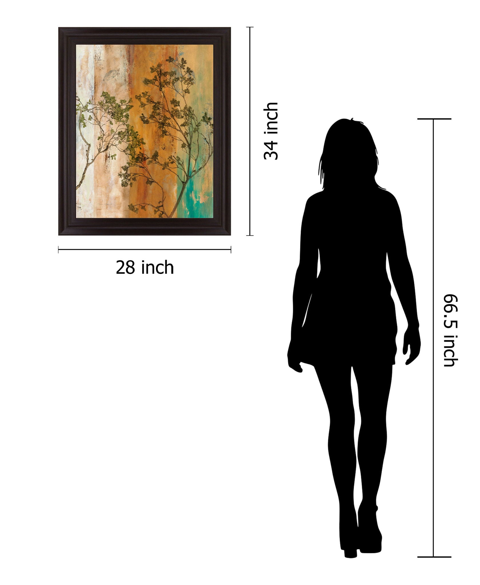 Autumn Branch Reverie - 28" x 34" Framed Wall Art - Green