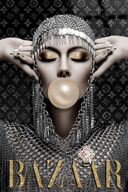 "Glamour Reverie" Tempered Glass With Foil - Metallic