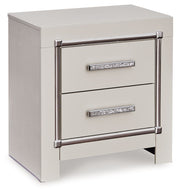 Zyniden - Two Drawer Night Stand - Silver