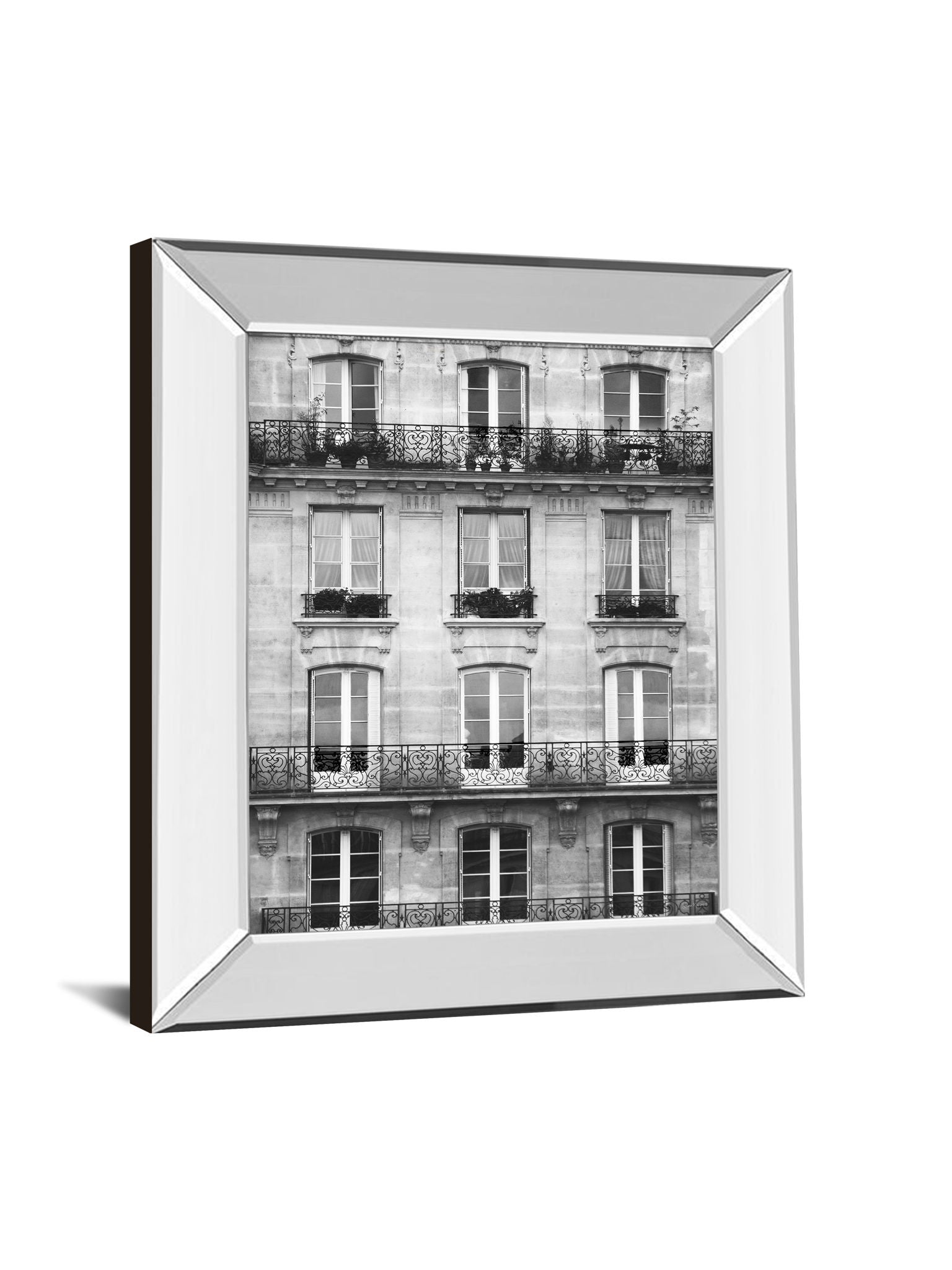 Across The Street Il By Laura Marshall - Mirror Framed Print Wall Art - Gray