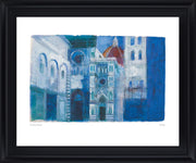 Azure Cathedral - 28" x 34" Framed Wall Art - Blue