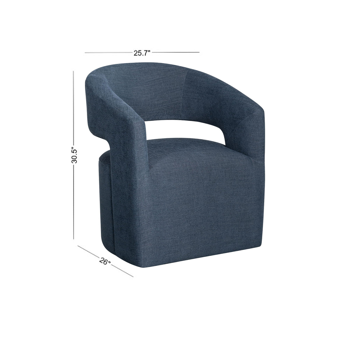 Upholstered Dining Chair Curved Open Back