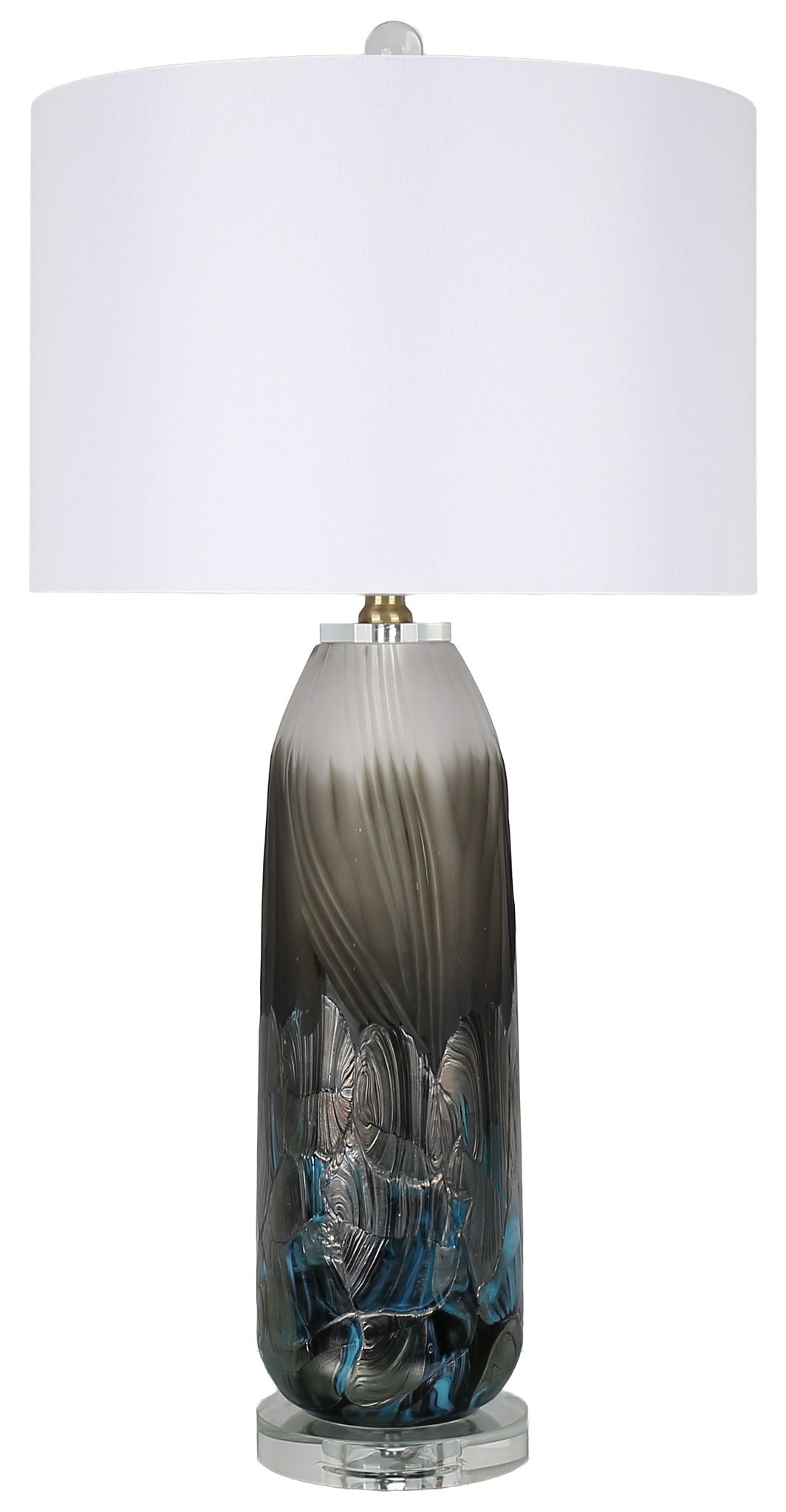Nocturne Current - 29 X 15 - Art Glass Table Lamp (Set of 2) - Midnight Smoke Blue