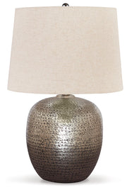 Magalie - Metal Table Lamp  - Antique Silver Finish