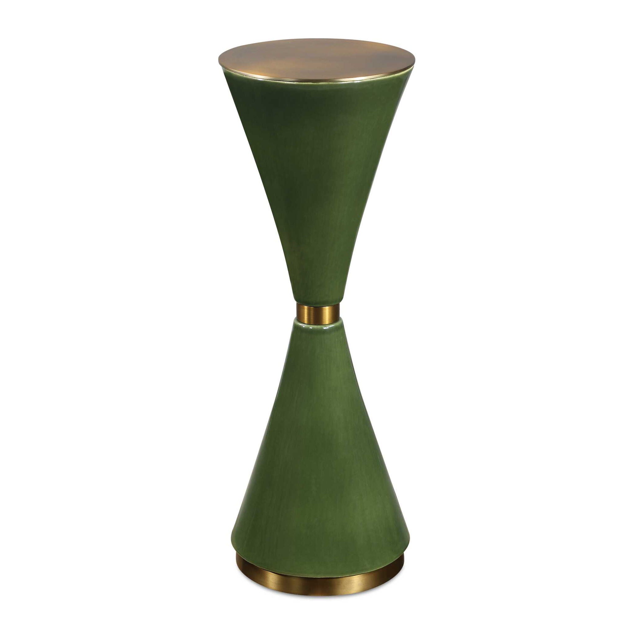 Ronde - Drink Table - Brass / Jade Green