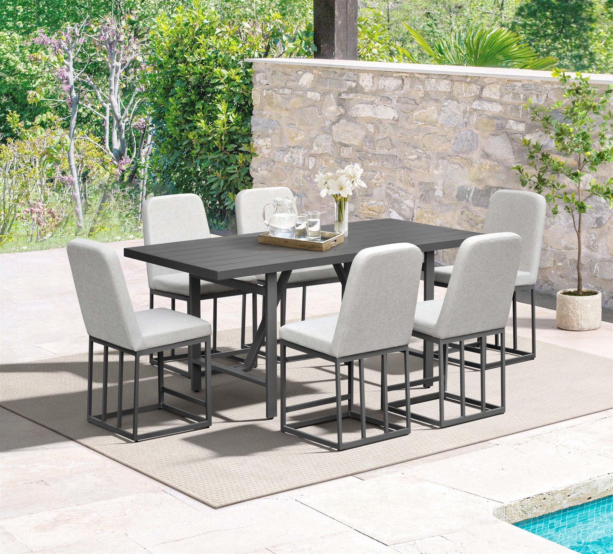 Navarro - Outdoor Dining Counter Table - Mocha