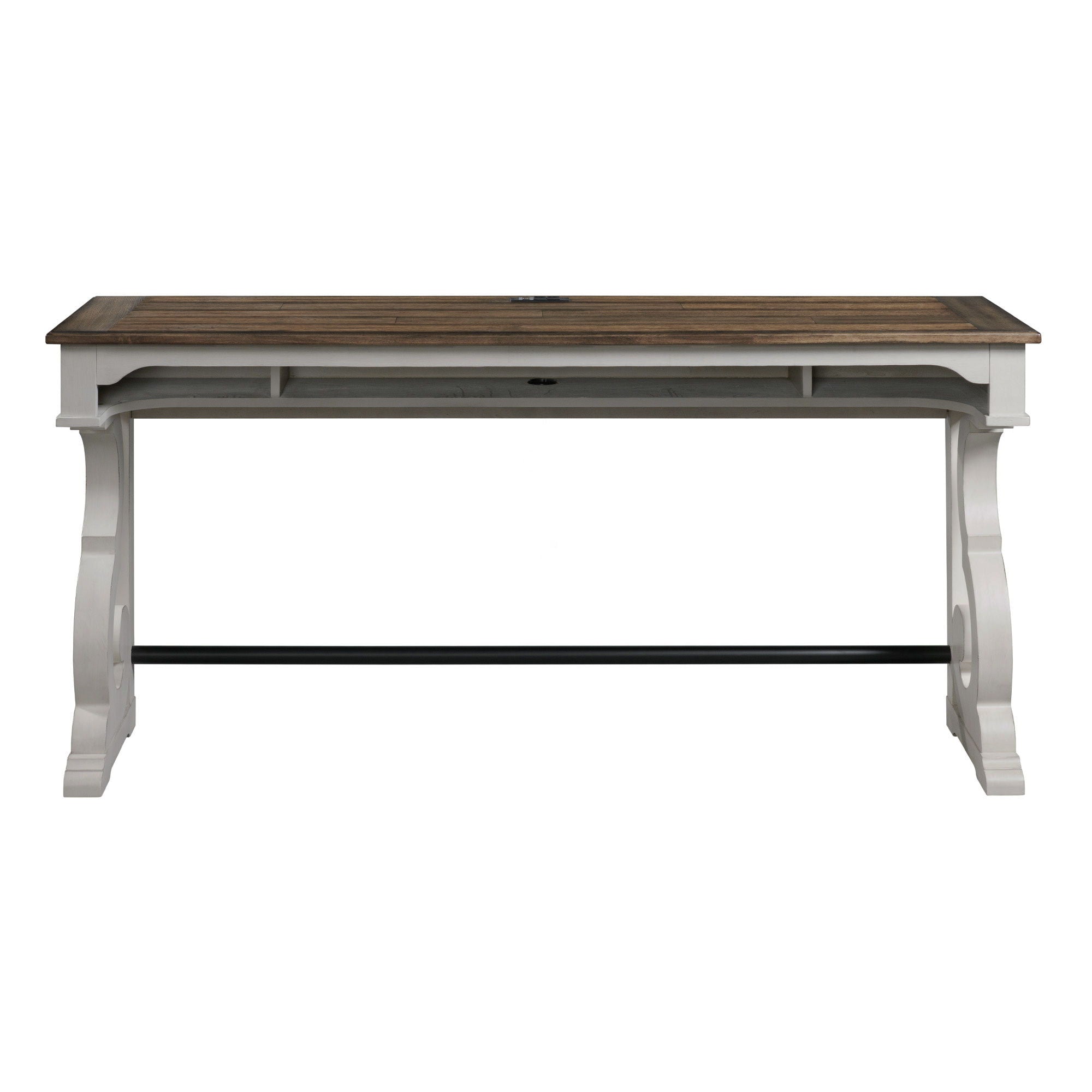 Drake - Sofa Bar Table - Rustic White / French Oak