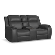 Ziggy - Power Reclining Loveseat With Console, Power Headrest, Lumbar, Heat & Massage