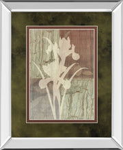 Iris Silhouette By Various - Mirror Framed Print Wall Art - Light Brown