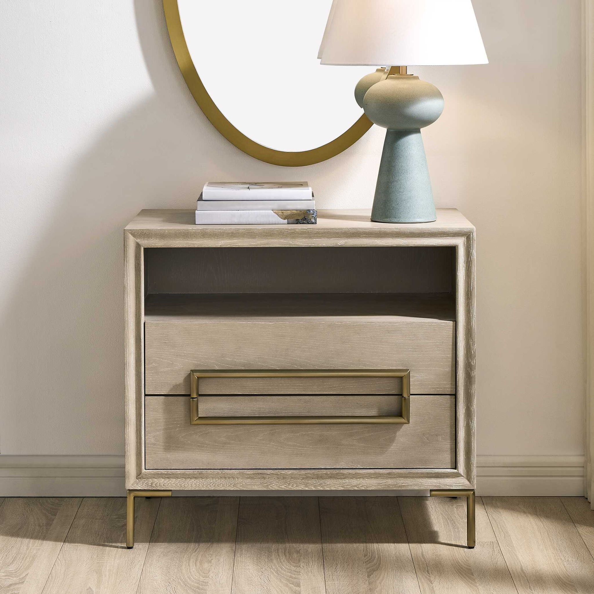 Alessia - Modern Side Table - Light Oak