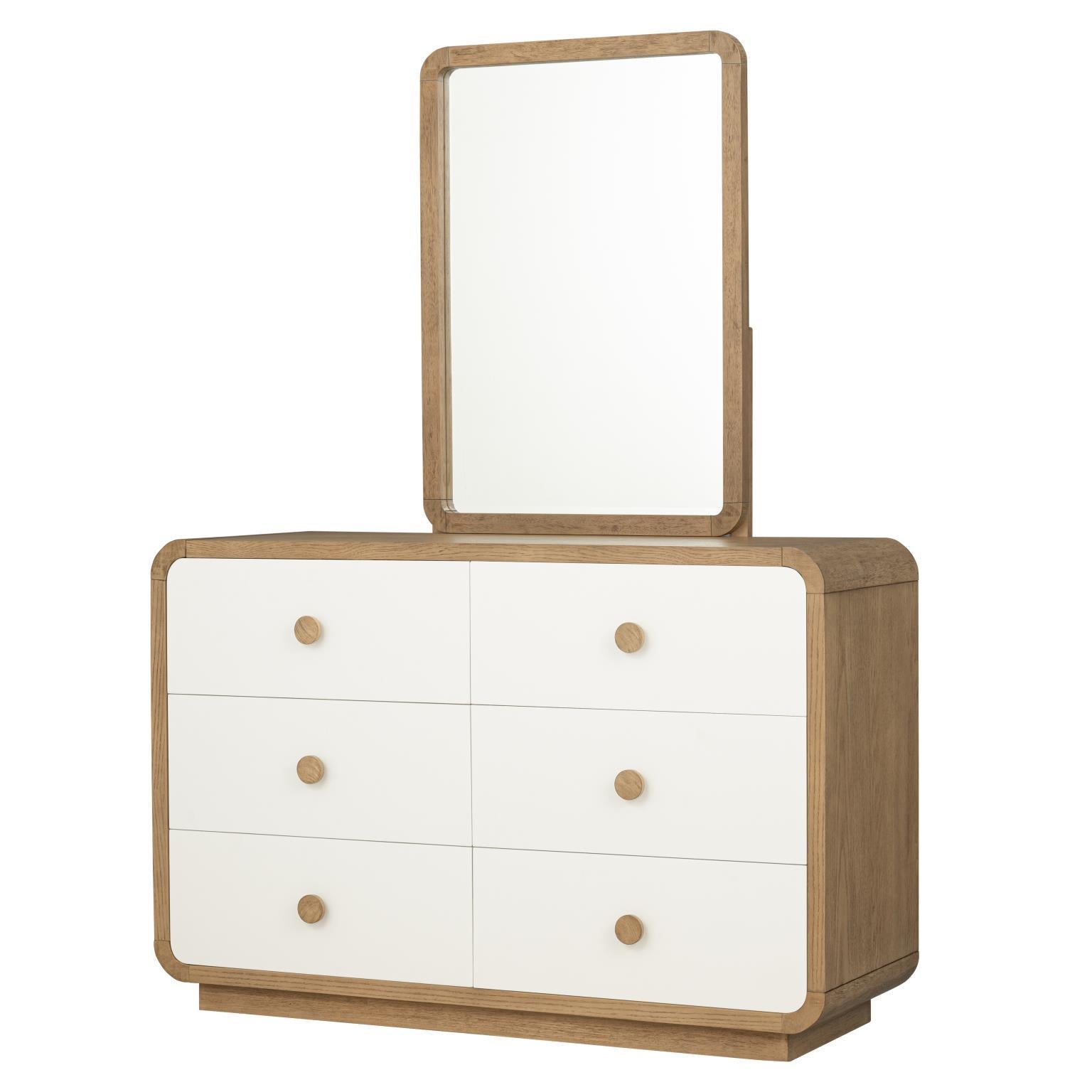 Margot - Beveled Mirror - Desert Oak And Cloud White