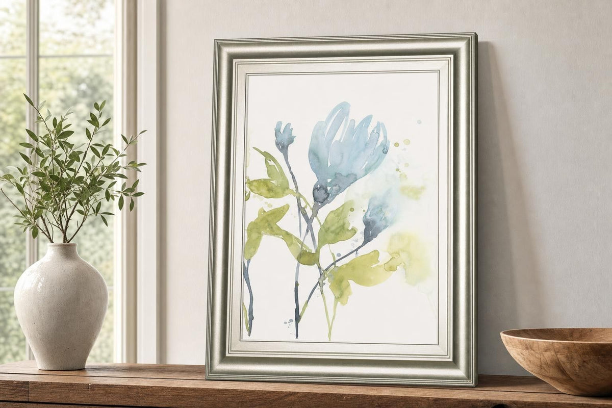 22x26 Cerulean Splash II By Jennifer Goldberger - Light Blue