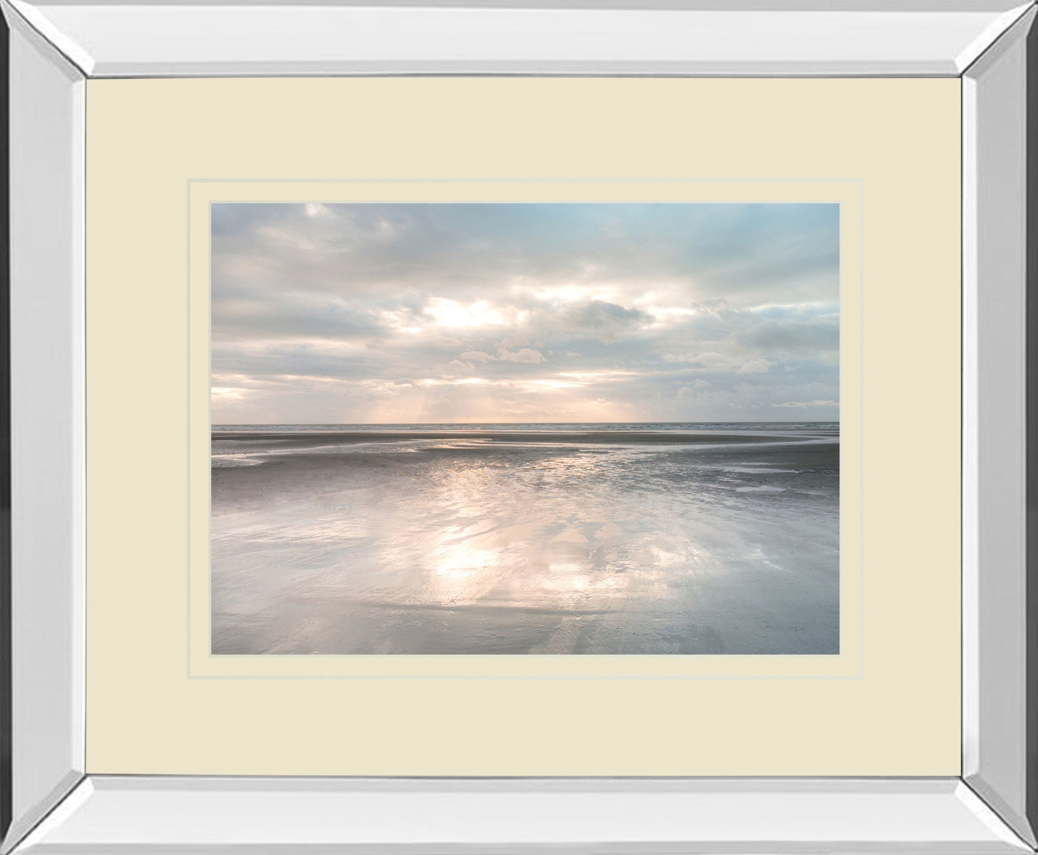 Silver Sands By Assaf Frank - Mirror Framed Print Wall Art - Beige