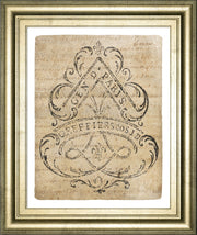 Letter Crest I Vintage V2 By Wild Apple Portfolio - Framed Print Wall Art - Beige