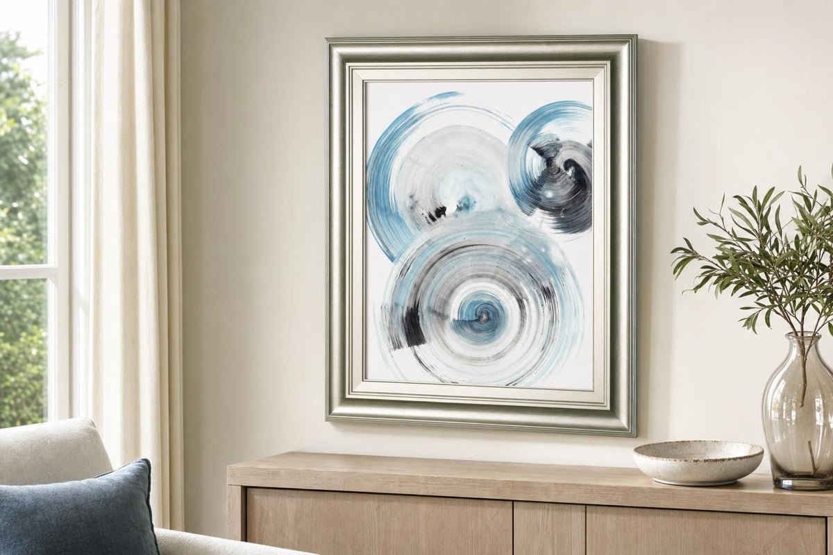 22x26 Ripple Effect I By Ethan Harper - Light Blue